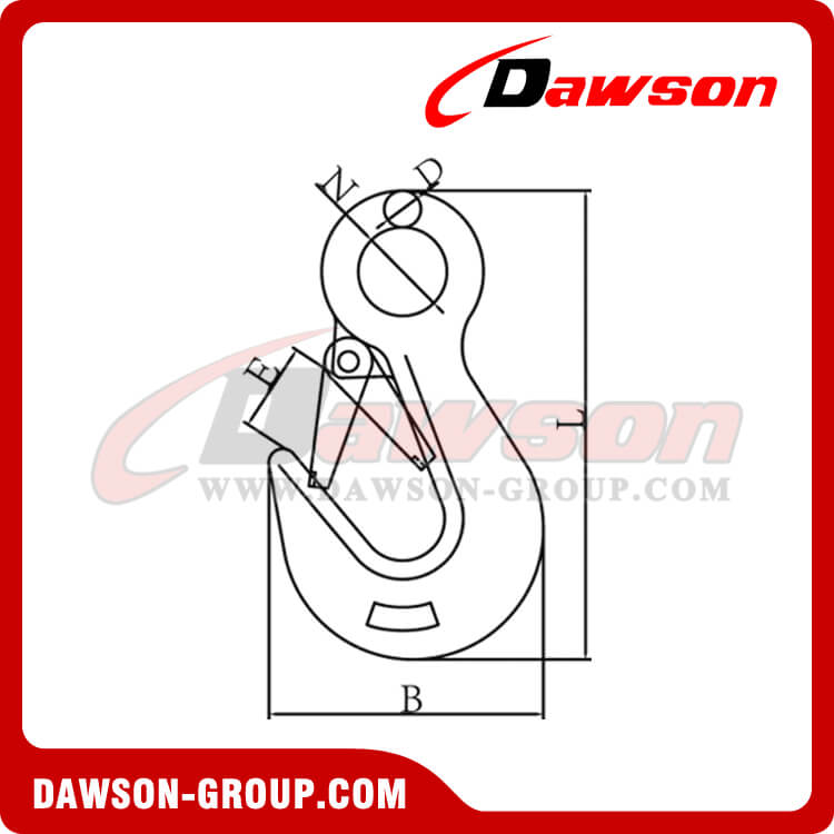 DS419 Galvanized Forged Carbon Steel Tow Hook for Lashing or Pulling, Commercial Hooks