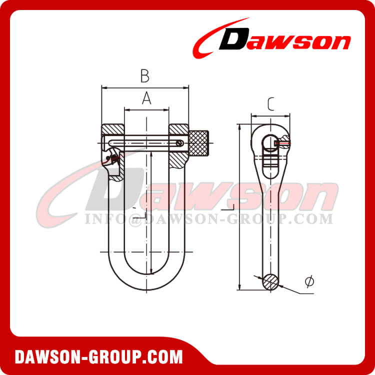 DS892 Forged Super Alloy Steel D Shackle with Safety Pin