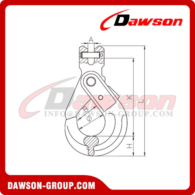  DS009 G80 U.S. Type 6-16MM Clevis Self-locking Hook for Lifting Chain Slings
