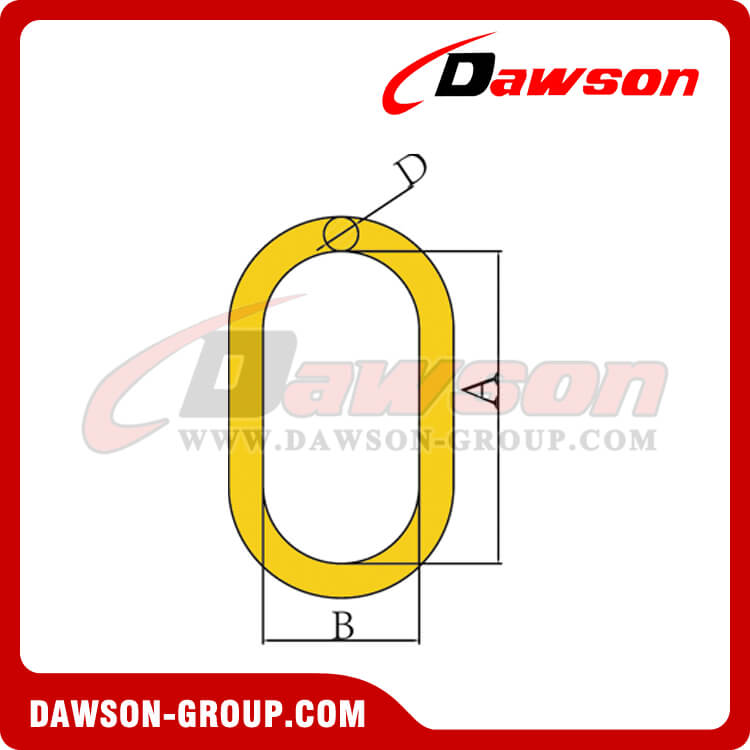  DS482 G80 6MM - 22-16MM Alloy Steel Master Link with Flat for Chain Slings / Wire Rope Slings