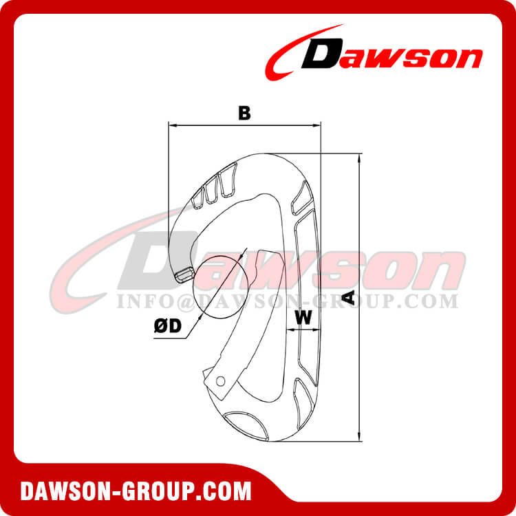 DS7803A Snap Hooks, Aluminum Carabiner Snap Hook - Dawson Group Ltd. - China Manufacturer, Supplier