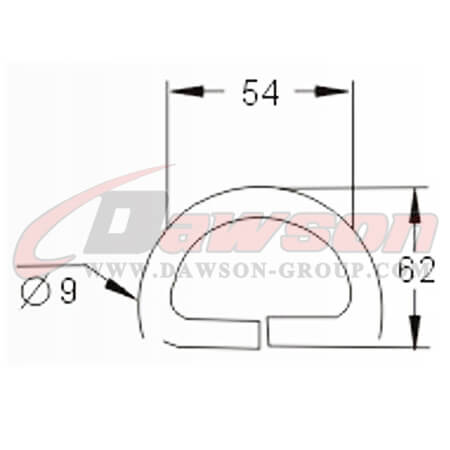 DSWH052 BS 1500KG / 3300LBS 2" Zinc Plated D-Ring
