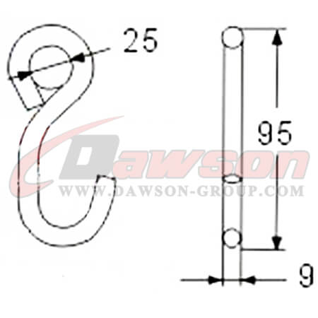 DSWHS008 BS 1000KG / 2200LBS S Hook With Zinc Plated