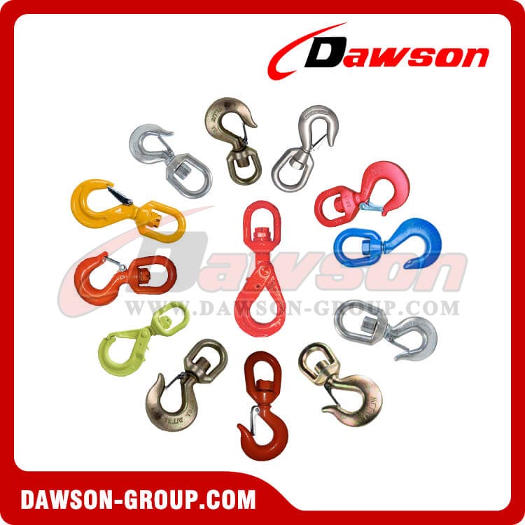 Forged Alloy Steel Self Locking G80 Swivel Safety Hook - China