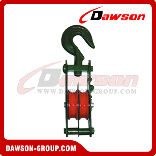 DS-B082 7312 Open Type Pulley Block Double Sheave With Hook