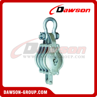 DS-B015 Malleable Iron Shell Block For Manila Rope Triple Sheave With Shackle