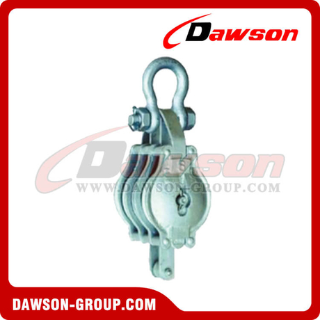 Malleable Iron Shell Block For Manila Rope Triple Sheave With Shackle ...