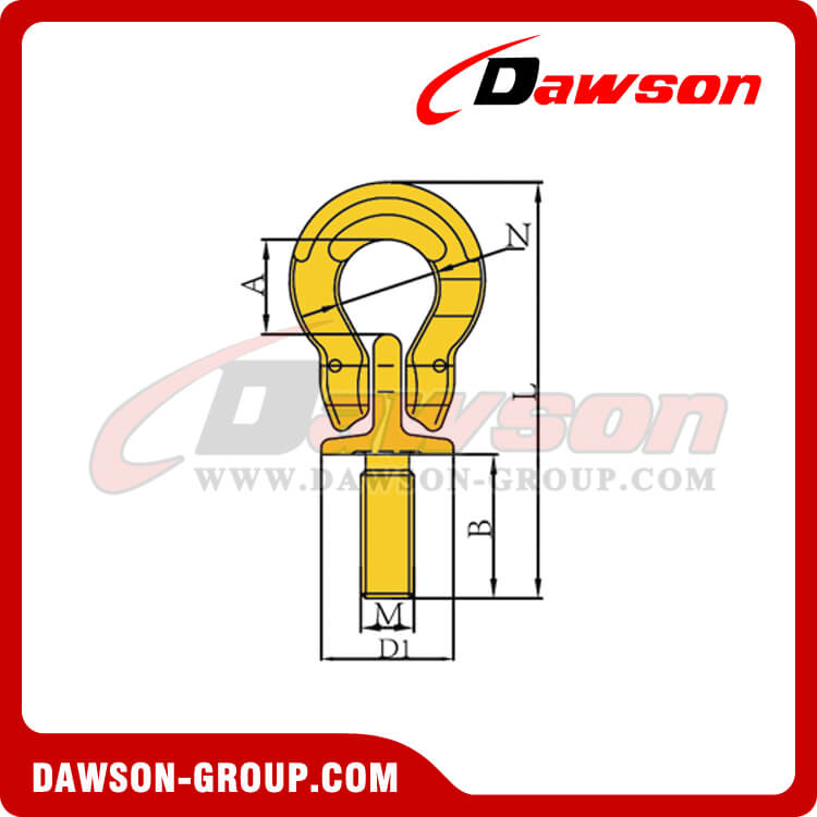  DS292 G80 M12-M30 Lifting Eye Screw with Omega Link