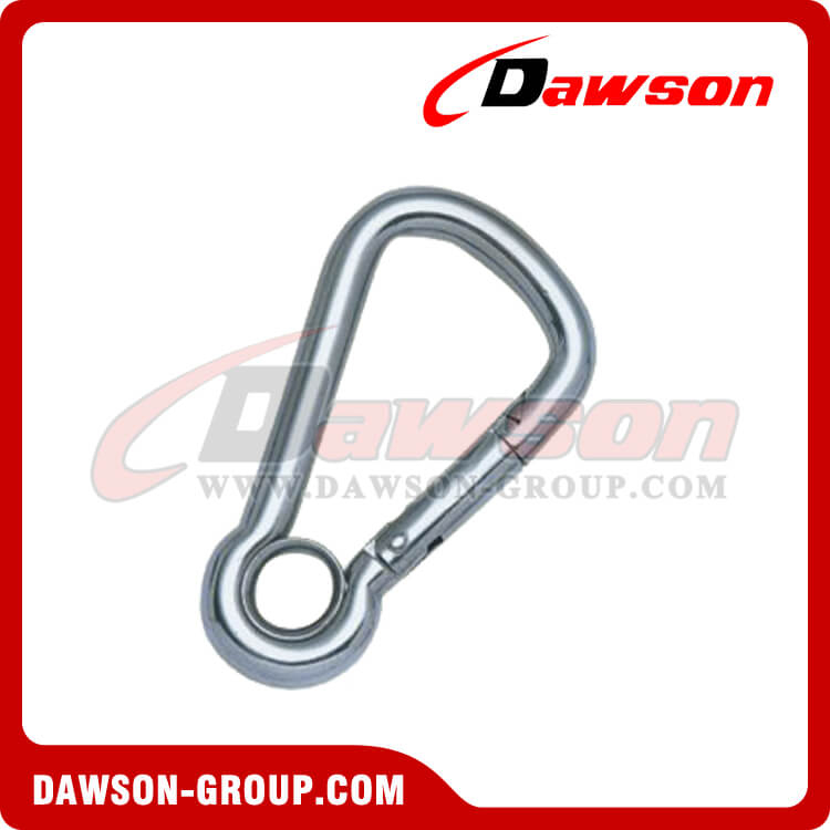 Stainless Steel Oblique Angle Snap Hook with Eyelet