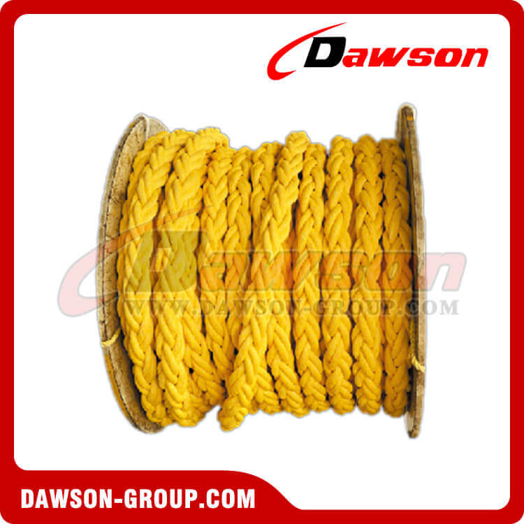 8 Strands Yellow Polypropylene Rope, Polyester Fiber Popes - China