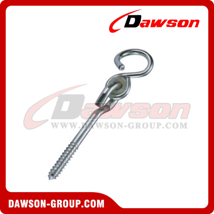 Swing Hook With Bolt Iron Thread Zinc Plated