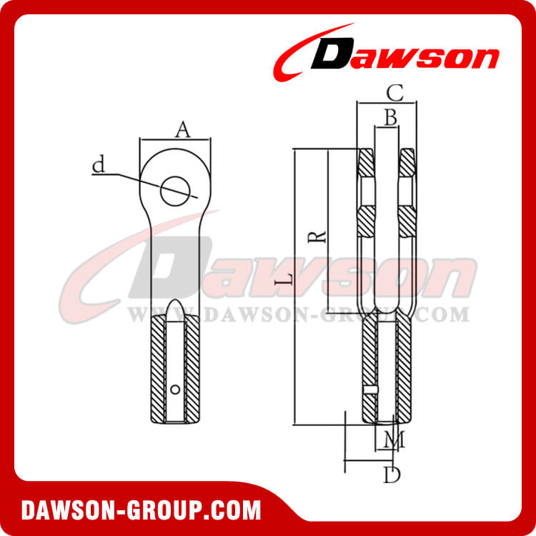 DS172 Forged U Type Wire Rope Socket