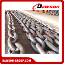 R3 Grade Stud / Studless Offshore Mooring Chain for Offshore Oil Platform, Hot Dip Galvanized or Painted Black, 34mm to 152mm 1-3/8 to 6 inch
