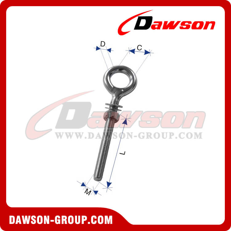 Stainless Steel Welded Eye Bolt with Double Washer & Nut