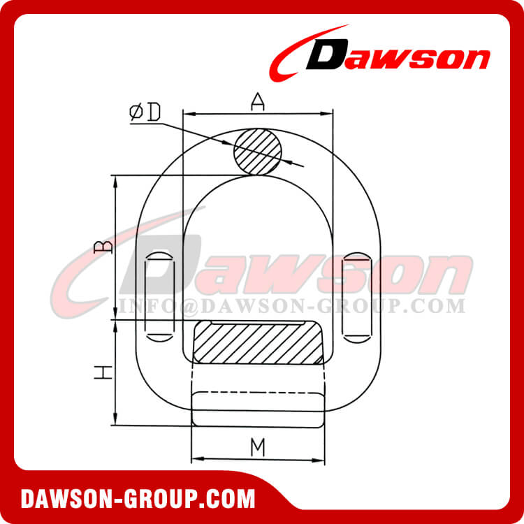 DS349 G80 WLL 1.12-20T Lifting Points, Drop Forged D Ring