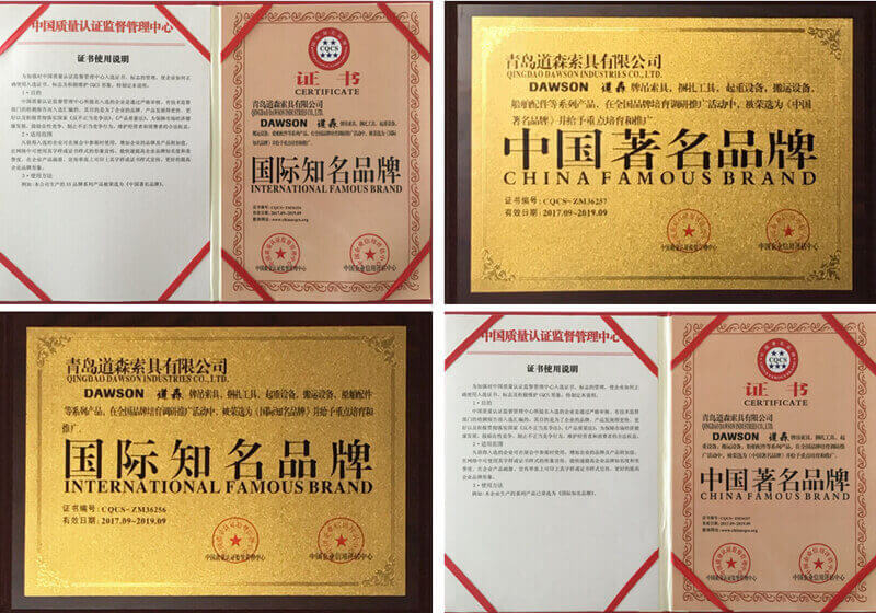 DAWSON - International & China Famous Brand Certificate