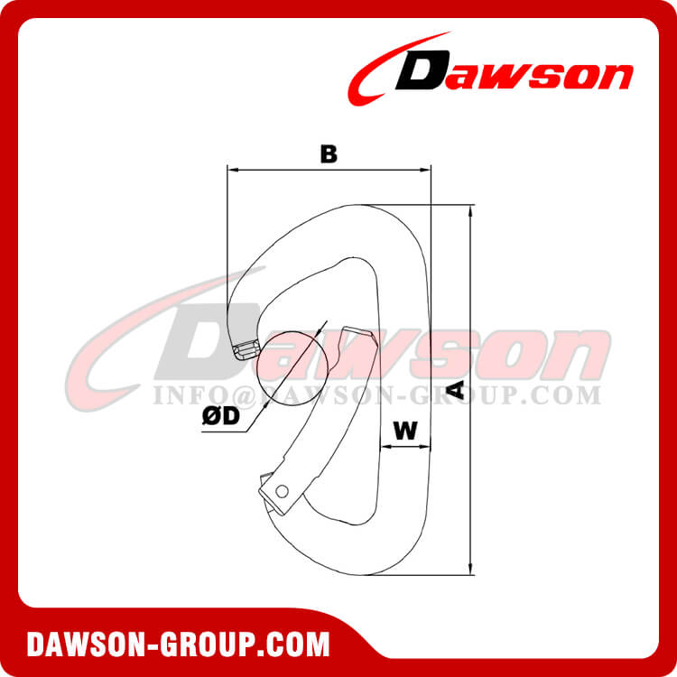 DS7802A Alloy Snap Hooks, 7075 Aluminium Carabiner Hook - Dawson Group Ltd. - China Manufacturer