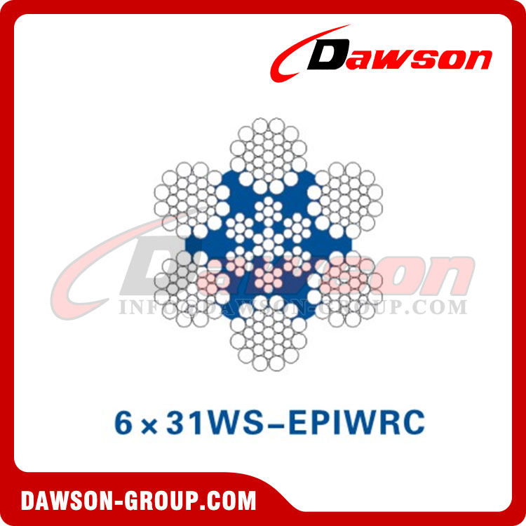 Steel Wire Rope Construction(6×29Fi-EPIWRC)(6×31WS-EPIWRC)(6×36WS-EPIWRC), Wire Rope for Port Machinery 
