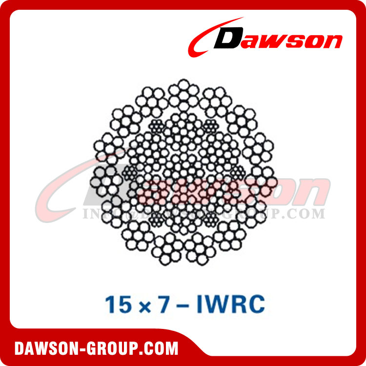 Steel Wire Rope Construction(15×7-IWRC)(18×7-IWS), Wire Rope for Port Machinery 