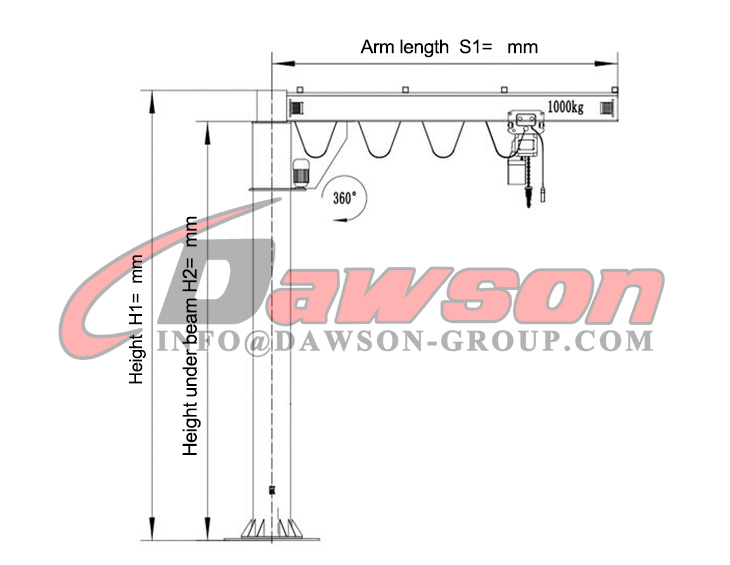 Column Type Cantilever Crane, Jib Cranes - Dawson Group Ltd. - China ...