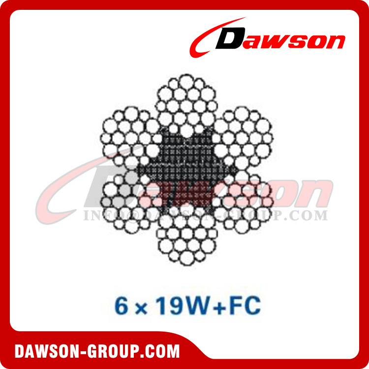 Steel Wire Rope Construction(6×19W+FC)(6×19W+IWRC), Wire Rope for