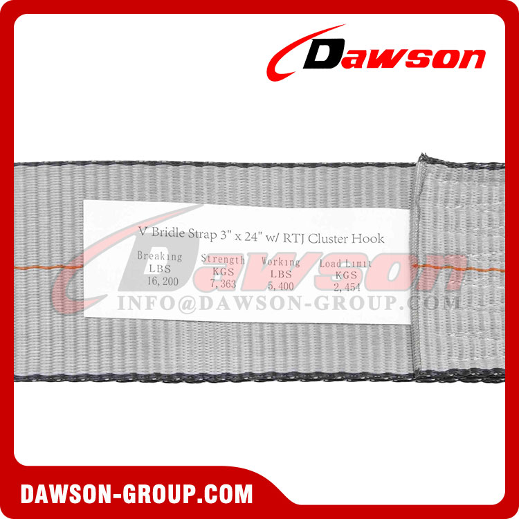 Tow Straps V Bridle 3'' x 24'' with RTJ Cluster Hooks 5400 lbs Working  Load, Recovery V Strap for Wrecker, Rollback, Car Hauler - Dawson Group  Ltd. - China Manufacturer, Supplier, Factory