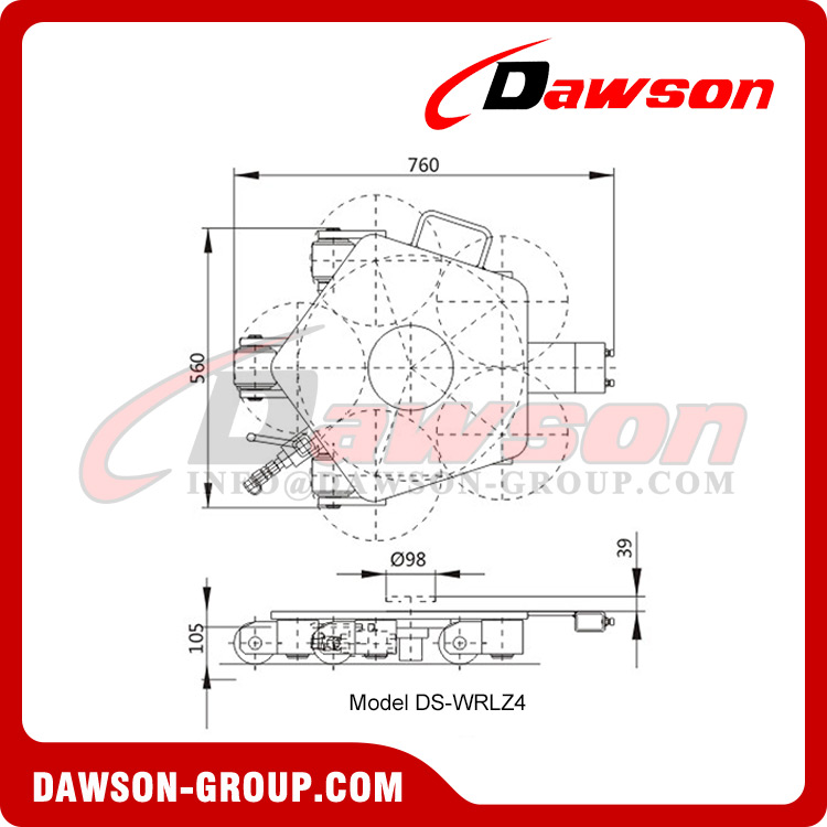 DS-WRLZ2 DS-WRLZ4 Series Rotating Trolleys, Rotating Transport Trolleys, Rotating Skates, Transport Skates