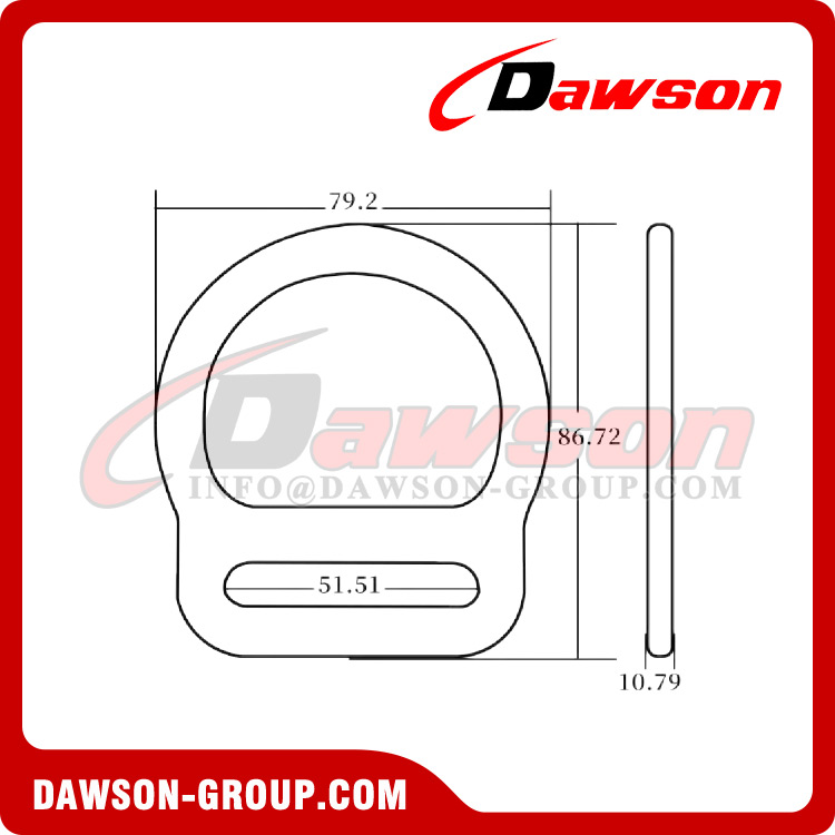DSJ-A3005 Outdoor Climb Fall Protection Aluminum D-Ring, 51mm Inner Width D Ring