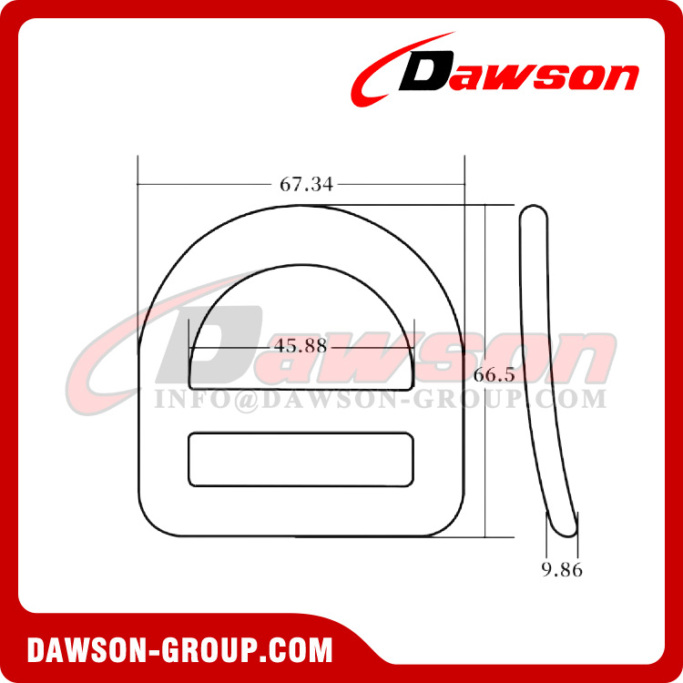 DSJ-A3007-1 Outdoor Climb Fall Protection Aluminum D-Ring, D Ring Belt Buckle for Fall Protection