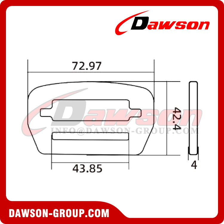 DSJ-A4003 Aluminum Adjuster Buckle For Fall Protection Bags Luggages, 44mm Inner Width Aluminum Buckle for Bags