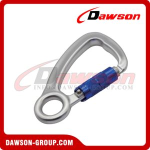 DSJ-A7113TN Aluminum Material For Custom D Shaped Carabiner, Aluminum 30kN Double Action Locking Carabiner
