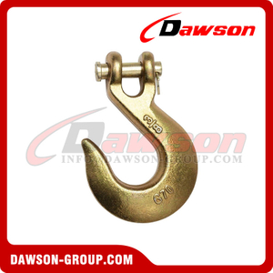 G70 3/8'' Clevis Slip Hook without Latch, 6600 LBS WLL Heavy Duty Grade 70 Tow Chain Hook for Truck Trailer Tie Down