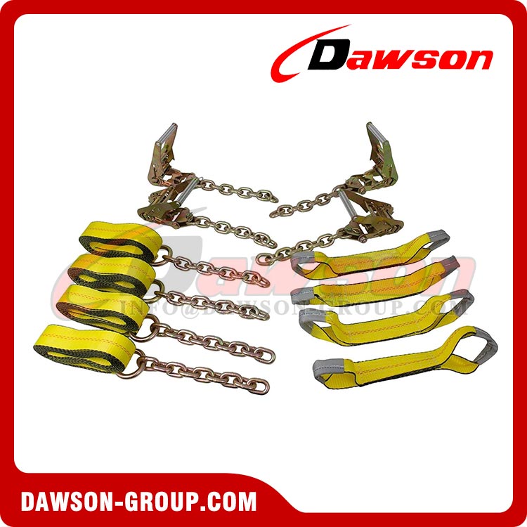 thumbnail image 2 of BA 8-Point Tie Down Straps For Rollback Car Carriers – Heavy-Duty Hauler Straps 2 of 6