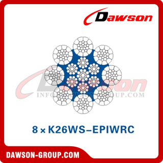 Steel Wire Rope Construction(8×K26WS-EPIWRC)(8×K31WS-EPIWRC)(8×K36WS-EPIWRC), Wire Rope for Port Machinery 