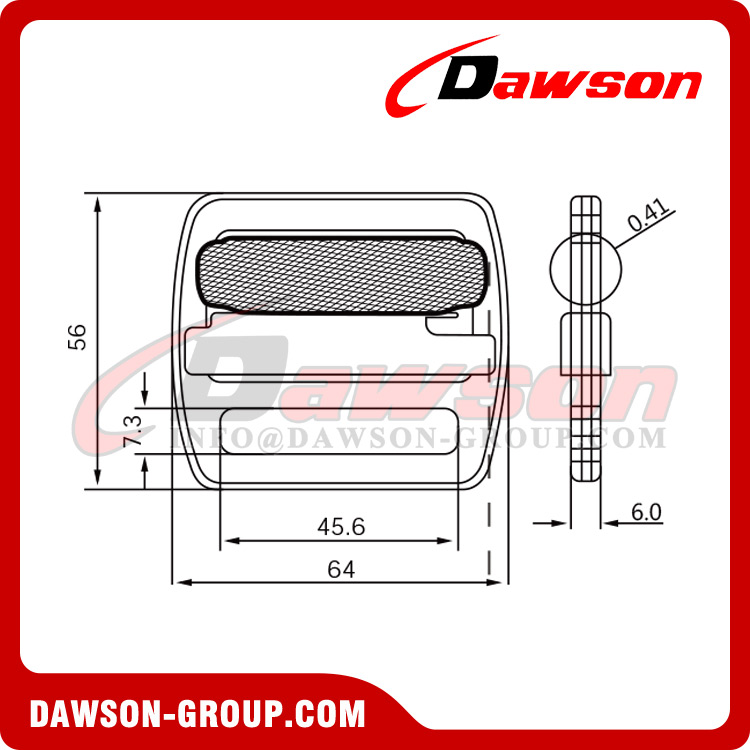 DSJ-A4001 Aluminum Adjuster Buckle For Fall Protection, Bags and Luggages, A7075 Custom Aluminum Buckle