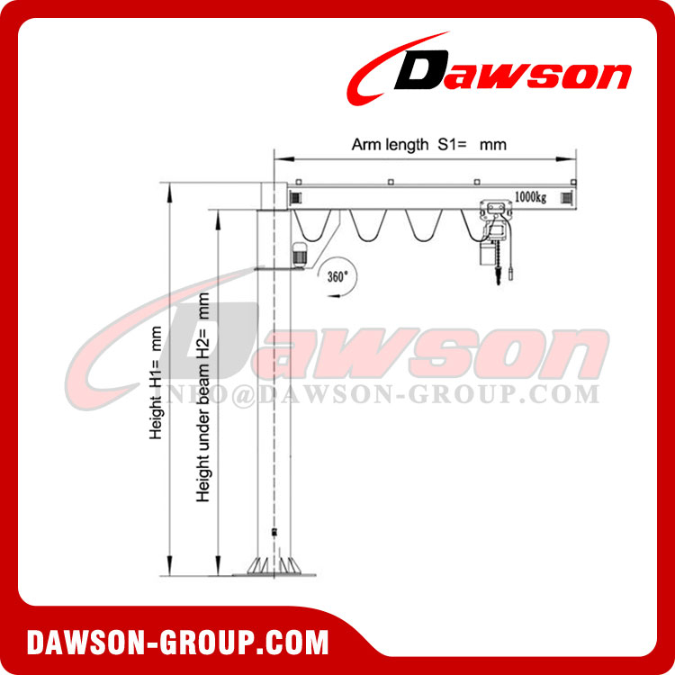 Column Type Cantilever Crane, Jib Cranes - Dawson Group Ltd. - China ...