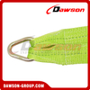 V Bridle Tow Strap 3'' x 36'' with 8'' Mini J Hooks, T-J Hooks, Hi VIZ High Abrasion Green Webbing, 5400 lbs WLL, Recovery V-Strap with Reinforced Webbing for Towing, Wrecker