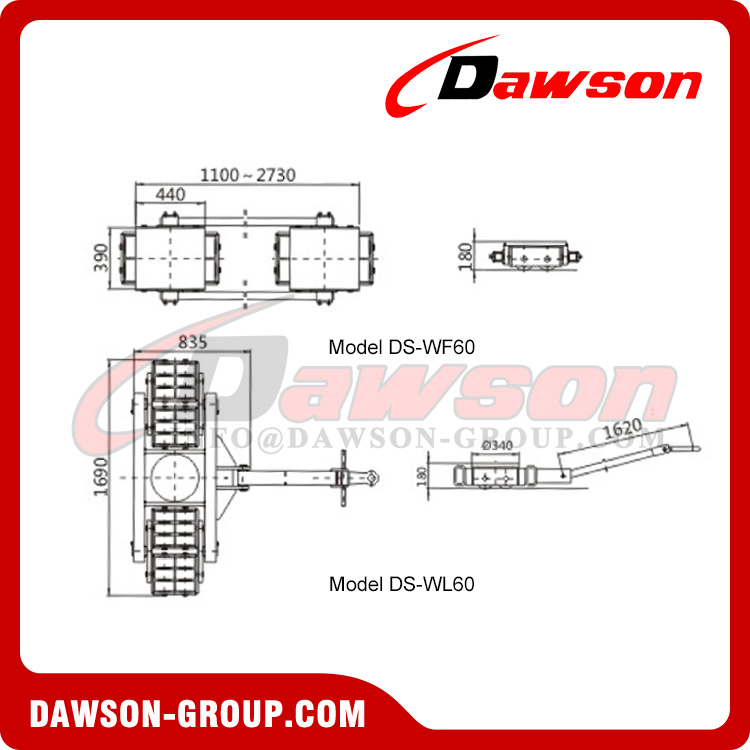 DS-WF40+DS-WL40 DS-WF60+DS-WL60 Series Transport Trolley, Cargo Trolleys