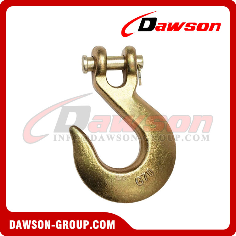 G70 3/8'' Clevis Slip Hook without Latch, 6600 LBS WLL Heavy Duty Grade 70 Tow Chain Hook for Truck Trailer Tie Down