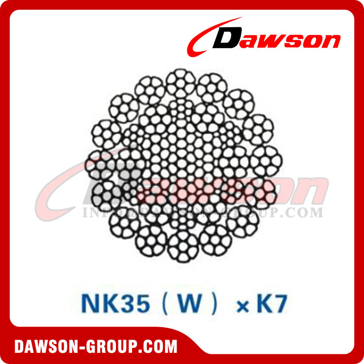 Kp 35 Rectangular Wire Steel Wire Rope Construction(NK35(W)×K7), Wire Rope for Construction ...