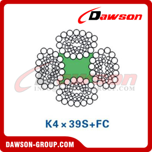 Steel Wire Rope Construction(K4×39S+FC)(K4×48S+FC), Wire Rope for Construction Machinery 