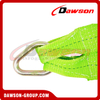 Tow Straps V Bridle 3''×24'' with RTJ Clusters, Hi VIZ/HI Abrasion Green Webbing, 4700 lbs WLL, Recovery V Strap with Reinforced Webbing for Towing, Wrecker, Rollback, Car Hauler