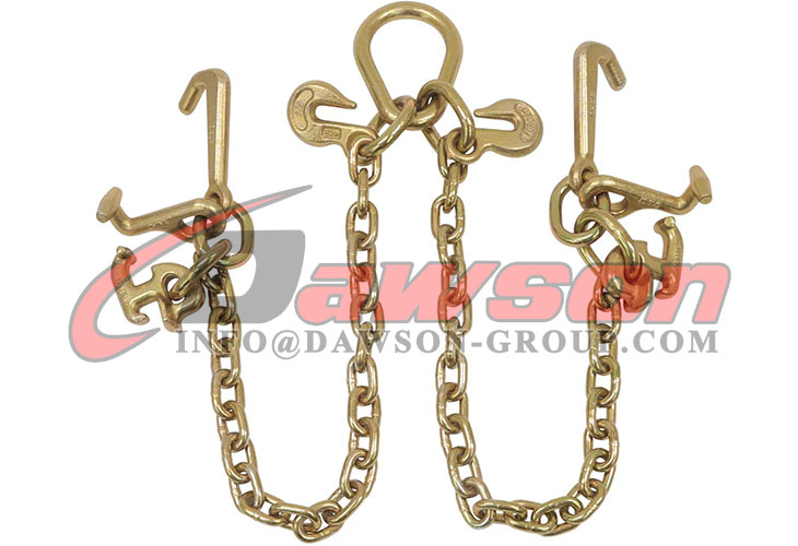 WFLNHB G70 5/16" X 3ft V-Chain Bridle 15"/8" J-Hook Drag - View #7
