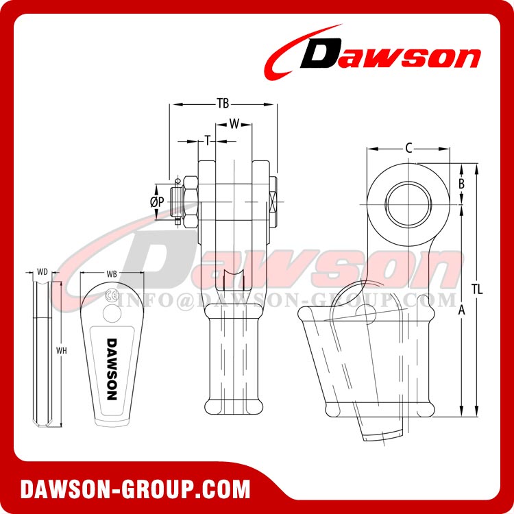 Green Pin Open Wedge Socket with Safety Bolt