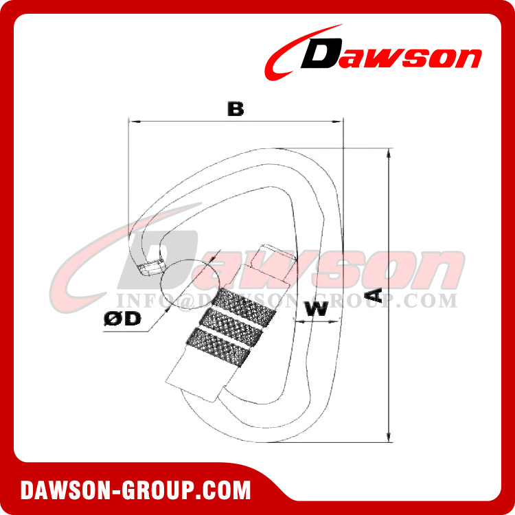 DSJ-A1303TN Aluminum Material For Custom Round Shape Carabiner, Self Locking Swivel Carabiner