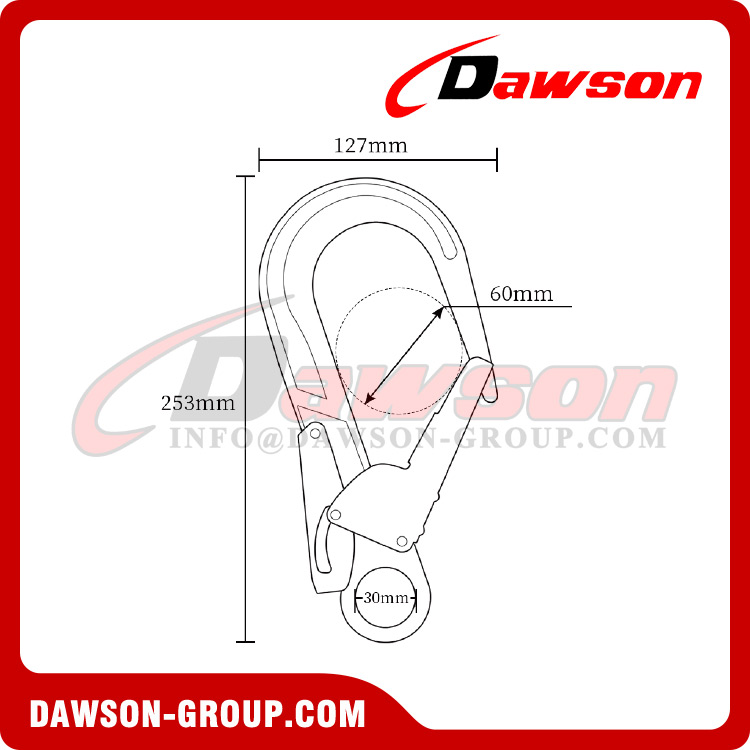 DSJ-A2031 High Quality Aluminum Steel Snap Hook, Aluminum Safety Scaffold Hook