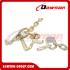 5/16'' x 6' Leg Grade 70 Tow Chain with RTJ Cluster Hooks & Grab Hooks 4700 LBS WLL, Transport Tow Truck Chains for Car Towing Flatbed Trailer Wrecker Recovery