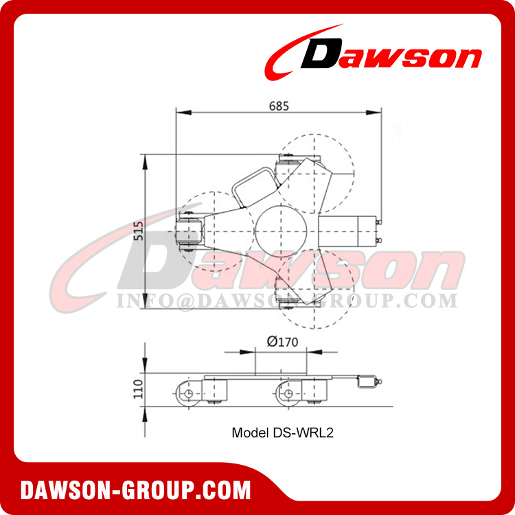 DS-WRL2 DS-WRL4 Series Rotating Trolleys, Rotating Transport Trolleys, Rotating Skates, Transport Skates