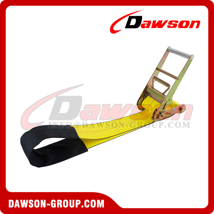 Underlift Tie Down 4'' Heavy Duty Strap with Ratchet for Towing, Under Reach Tie-Down Straps, Used to Wrap The Underlift Bar and Vehicle Axle to Tow