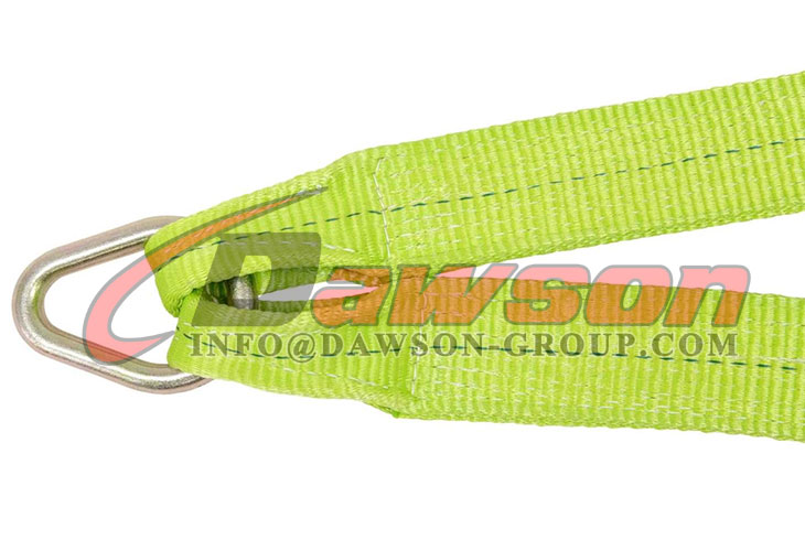 V Bridle Tow Strap 3'' x 36'' with 8'' Mini J Hooks, T-J Hooks, Hi VIZ High  Abrasion Green Webbing, 5400 lbs WLL, Recovery V-Strap with Reinforced  Webbing for Towing, Wrecker 